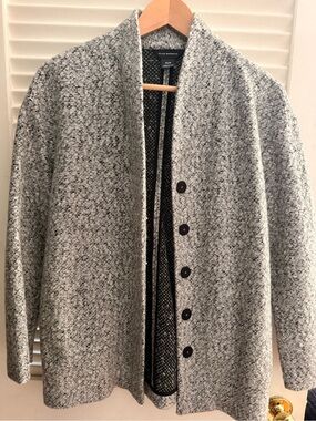 Club Monaco Gray Bouclé Button-Front Cardigan